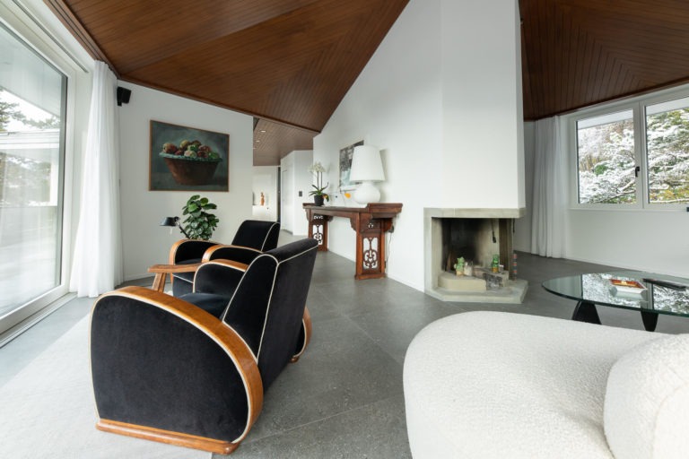 Rénovation d’une villa d’architecte à Montreux – Cuisine d'exception, Espace de vie, Piscines et terrasses et Salle de bain à Montreux, vue 22